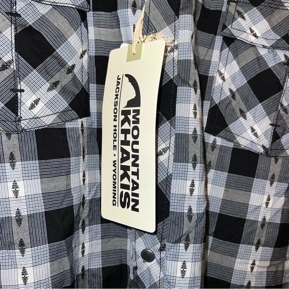 Mountain Khakis Shirt Men Black Gray Plaid Snap Button Up Rodeo Sz XL NWT - Picture 6 of 6